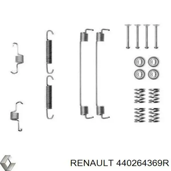 Установочный комплект задних барабанных колодок Renault (RVI) 440264369R цена, от 6.00 USD