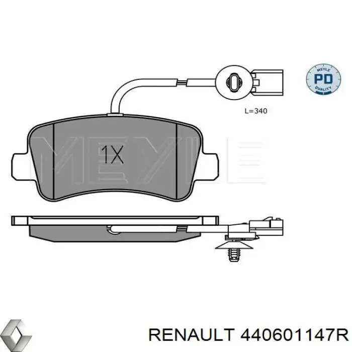 Задние тормозные колодки 440601147R Renault (RVI)