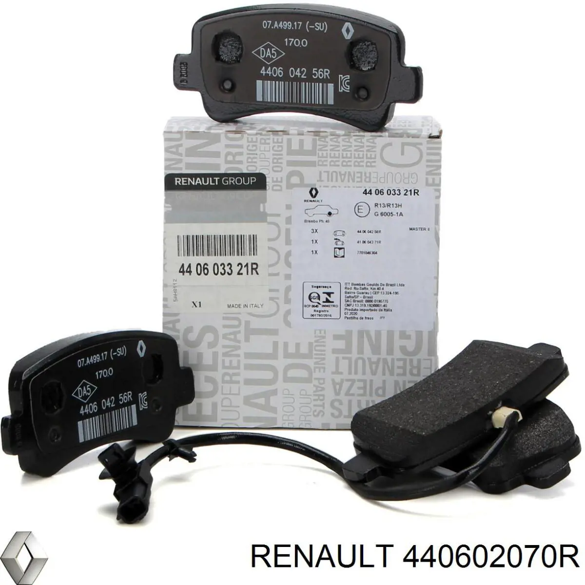 440602070R Renault (RVI) колодки тормозные задние дисковые