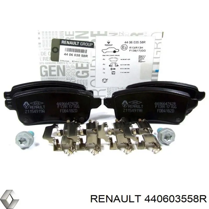 440603558R Renault (RVI) sapatas do freio traseiras de disco