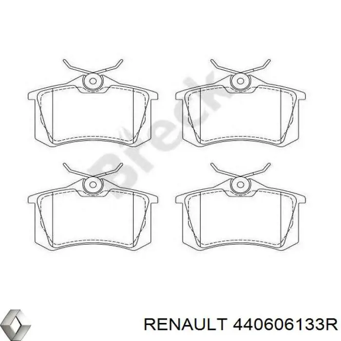 440606133R Renault (RVI) колодки тормозные задние дисковые