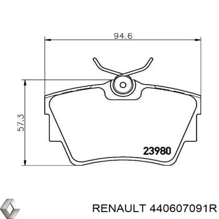 440607091R Renault (RVI) sapatas do freio traseiras de disco