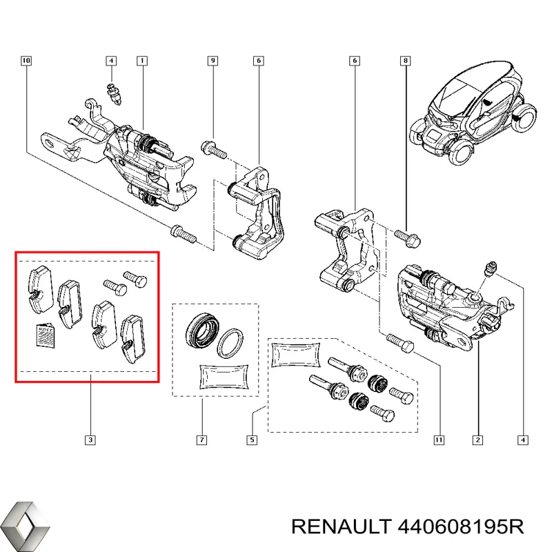 440608195R Renault (RVI) Колодки тормозные дисковые комплект