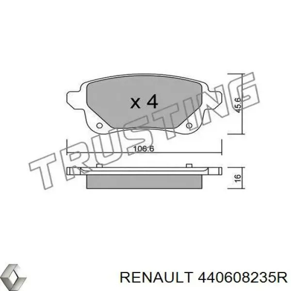 Купить 440608235R Renault (RVI) Колодки тормозные задние, дисковые