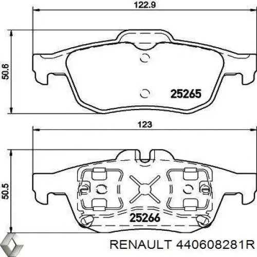 440608281R Renault (RVI) колодки тормозные задние дисковые