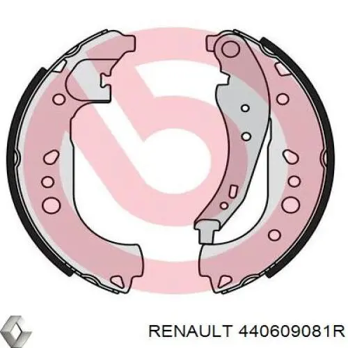 440609081R Renault (RVI) sapatas do freio traseiras de tambor, montadas com cilindros, kit