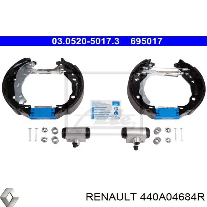 Колодки тормозные задние барабанные, в сборе с цилиндрами, комплект 440A04684R Renault (RVI)