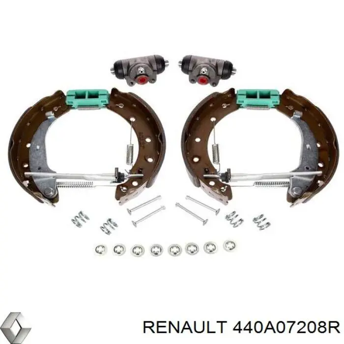 Колодки тормозные задние барабанные, в сборе с цилиндрами, комплект Renault (RVI) 440A07208R