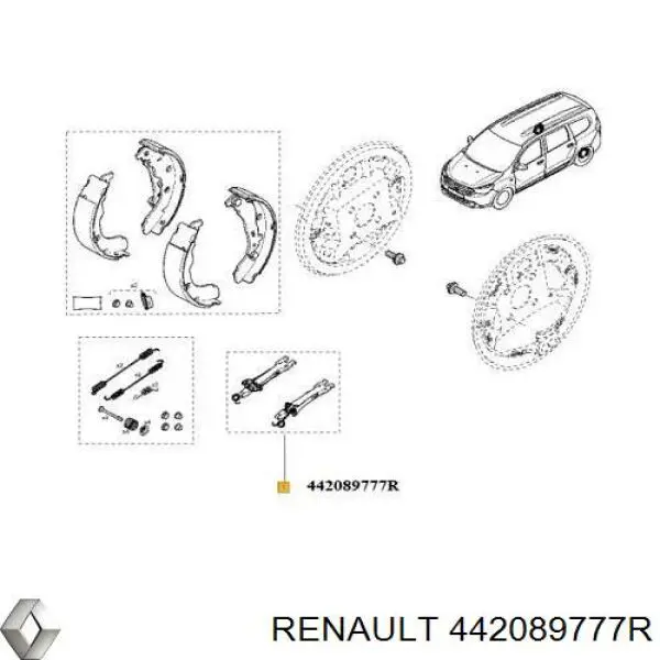 Разжимной механизм колодок стояночного тормоза Renault (RVI) 442089777R