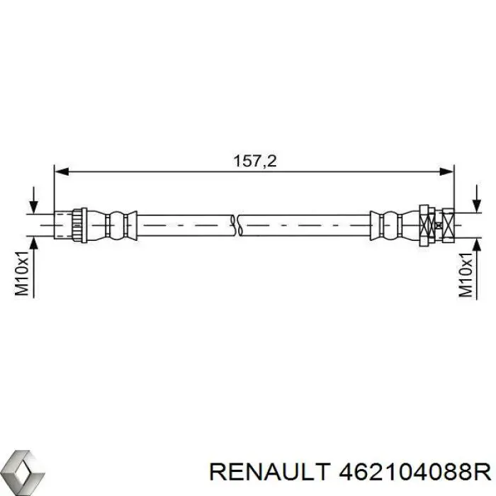 462104088R Renault (RVI) mangueira do freio traseira esquerda