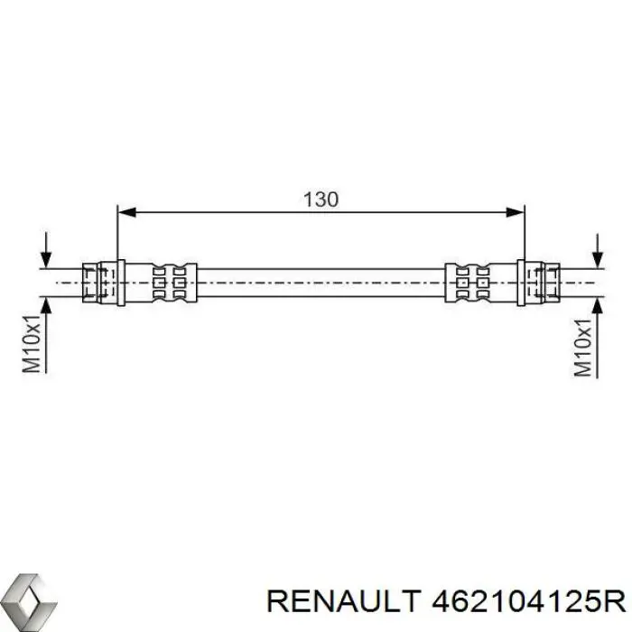 Tubo flexible de frenos trasero 462104125R Renault (RVI)