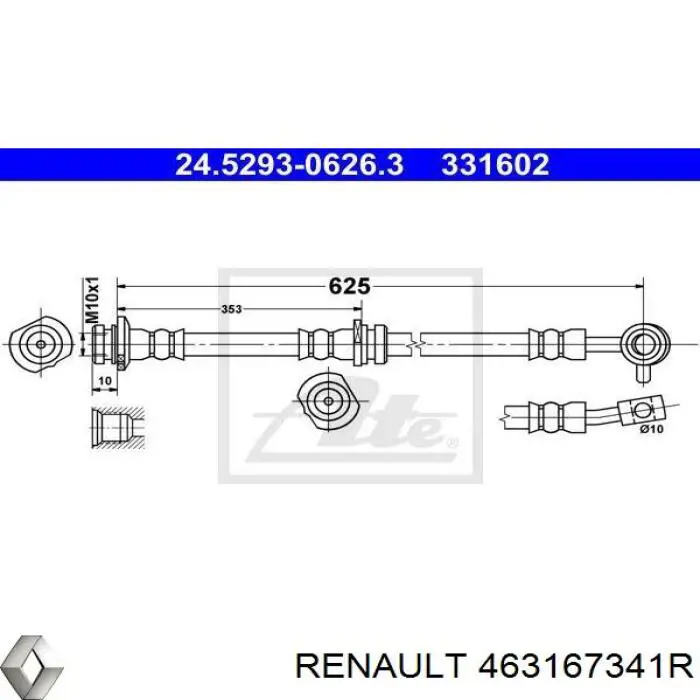 Шланг тормозной задний, левый Nissan/Infiniti 462104EA0E цена, от 6.78 USD