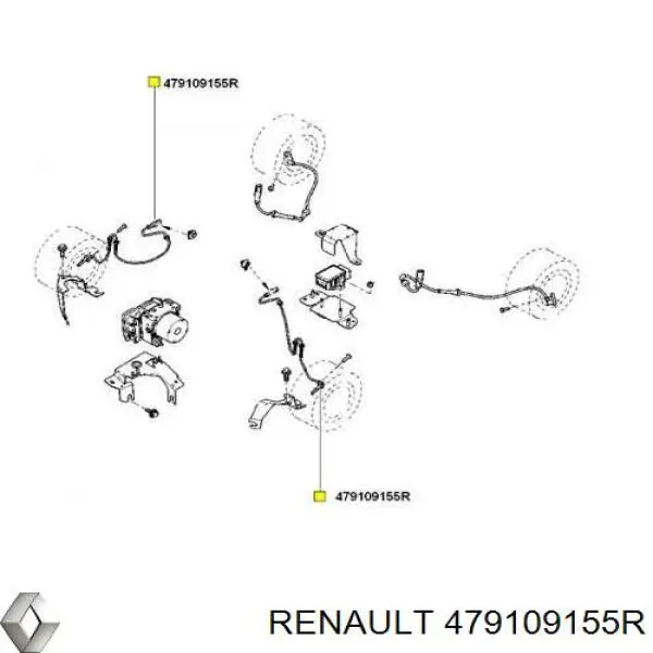Купить 479109155R Renault (RVI) Датчик АБС (ABS) передний