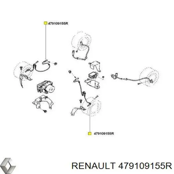 Sensor dianteiro de ABS Renault (RVI) 479109155R preço, a partir de 59,83 USD