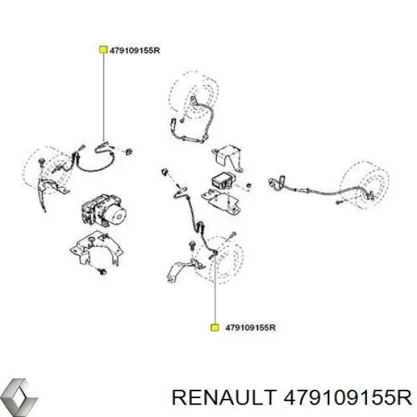 Compre 479109155R Renault (RVI) Sensor dianteiro de ABS