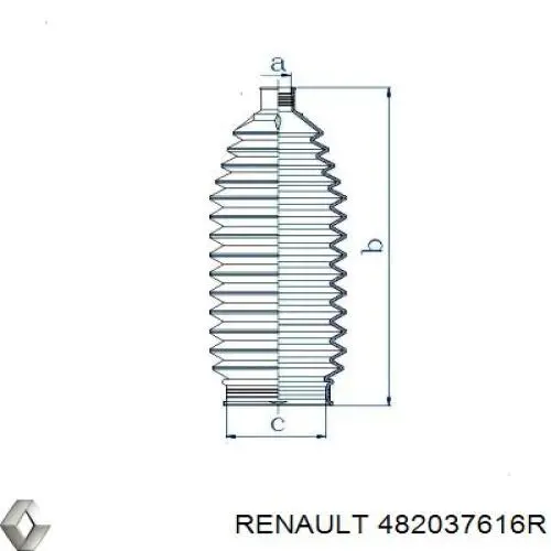 482037616R Renault (RVI) пыльник рулевой рейки