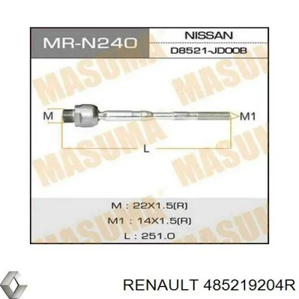 Рулевая тяга Renault (RVI) 485219204R цена, от 16.01 USD
