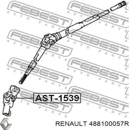 Вал рулевой колонки 488100057R Renault (RVI)