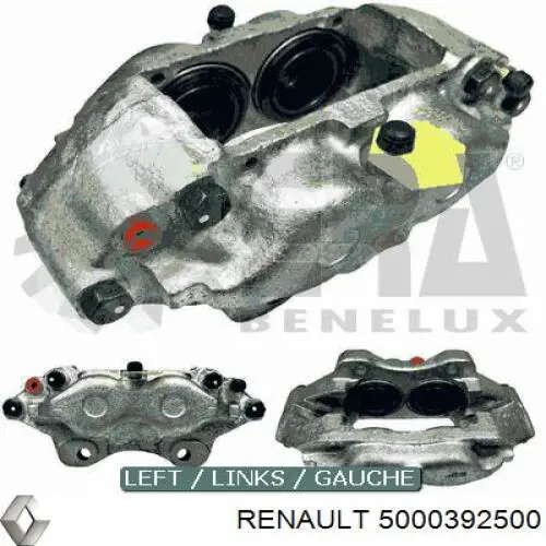 Pinza de freno delantera derecha 5000392500 Renault (RVI)