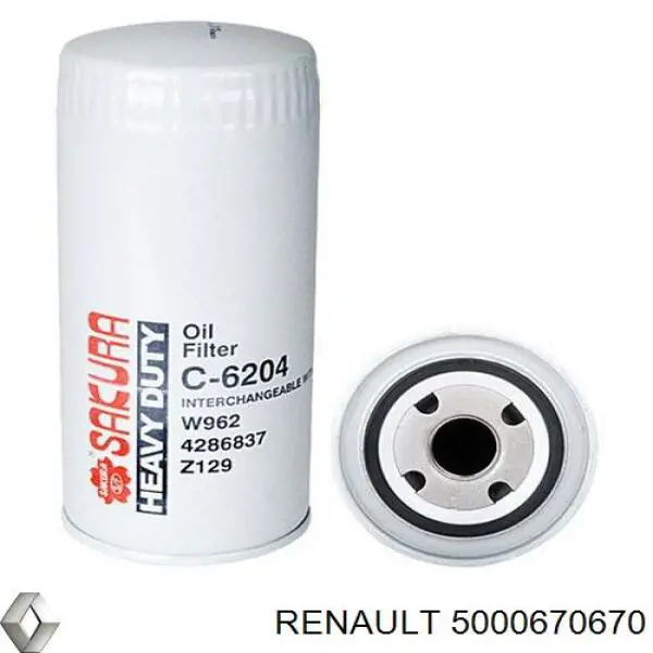 5000670670 Renault (RVI) Масляный фильтр двигателя