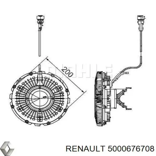 Вискомуфта вентилятора 5000676708 Renault (RVI)