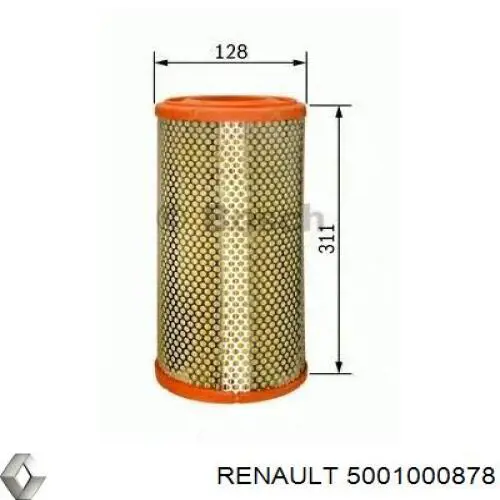 Filtro de aire 5001000878 Renault (RVI)