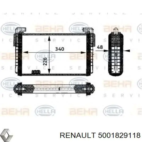 5001829118 Renault (RVI) Радиатор отопителя салона