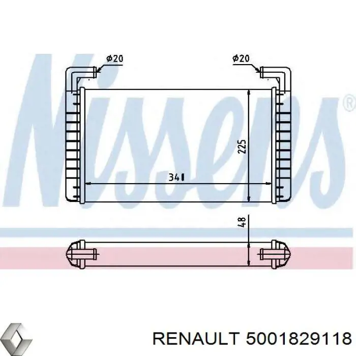 Радиатор печки (отопителя) Renault (RVI) 5001829118 цена, от 89.89 USD