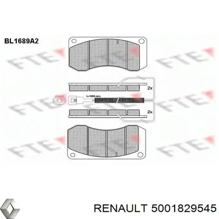 Тормозные колодки Renault (RVI) 5001829545