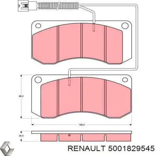 5001829545 Renault (RVI) Колодки передние