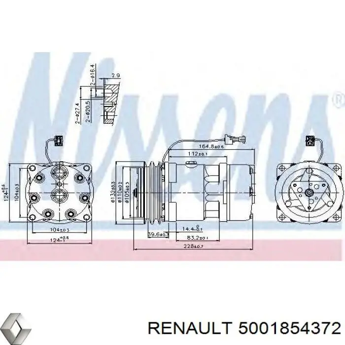 5001854372 Renault (RVI) Компрессор хладагента