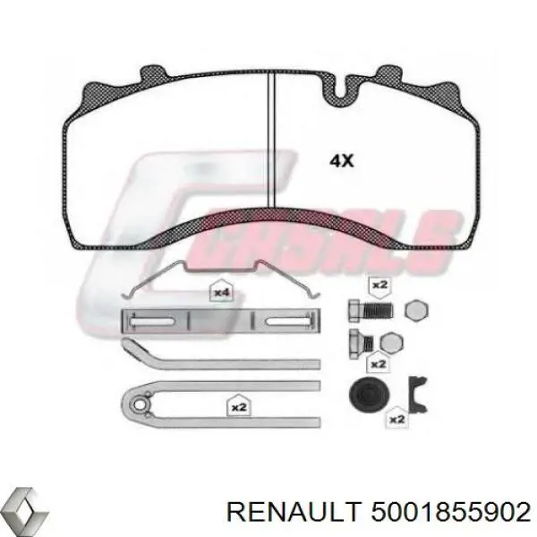 5001855902 Renault (RVI) Колодки передние