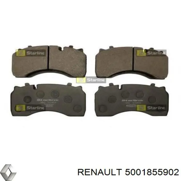 Колодки Renault (RVI) 5001855902 цена, от 136.46 USD
