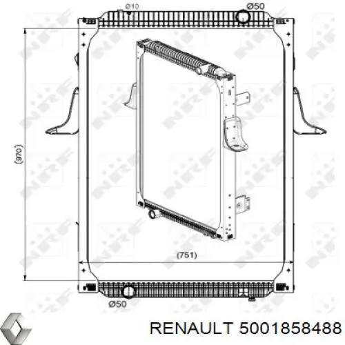 Радиатор 5001858488 Renault (RVI)