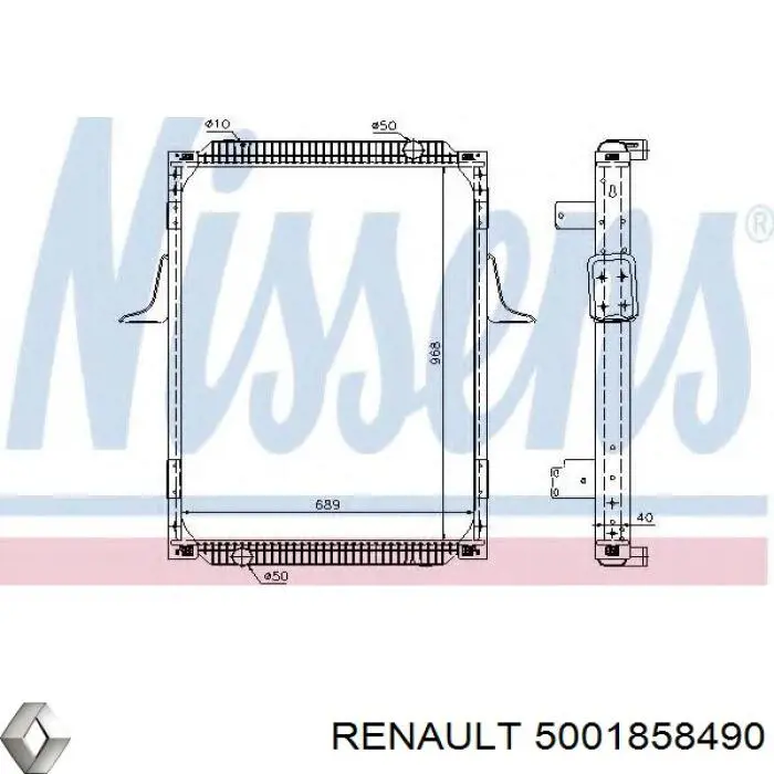 Радиатор охлаждения двигателя Renault (RVI) 5001858490 цена, от 274.35 USD