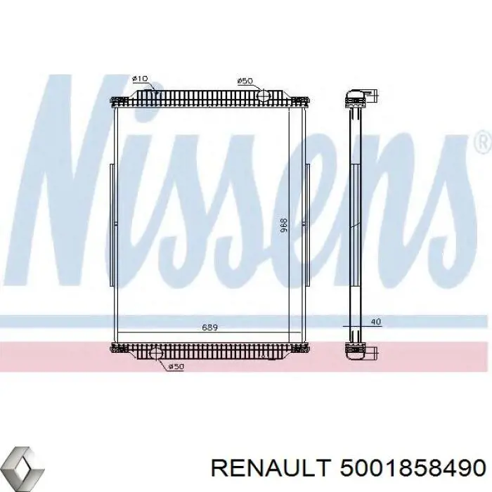 Радиатор 5001858490 Renault (RVI)