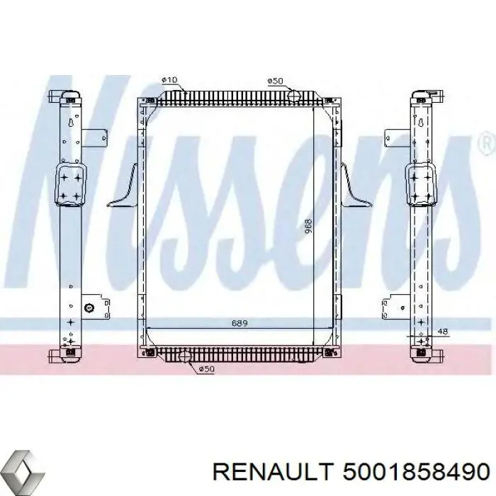 Купить 5001858490 Renault (RVI) Радиатор водяной