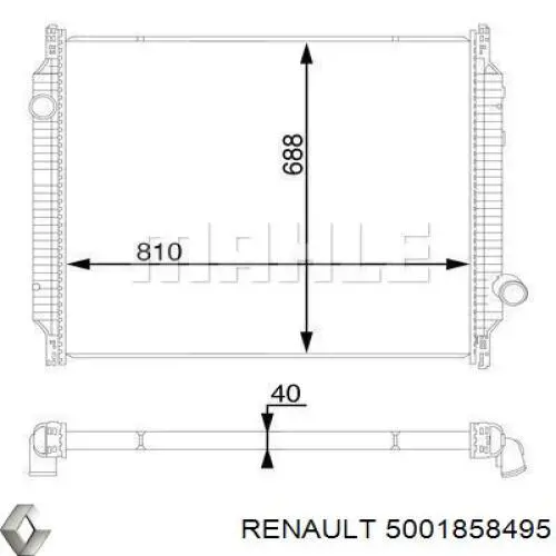 Радиатор охлаждения двигателя Renault (RVI) 5001858495 цена, от 420.09 USD