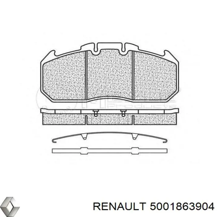 Колодки Renault (RVI) 5001863904 цена, от 140.01 USD