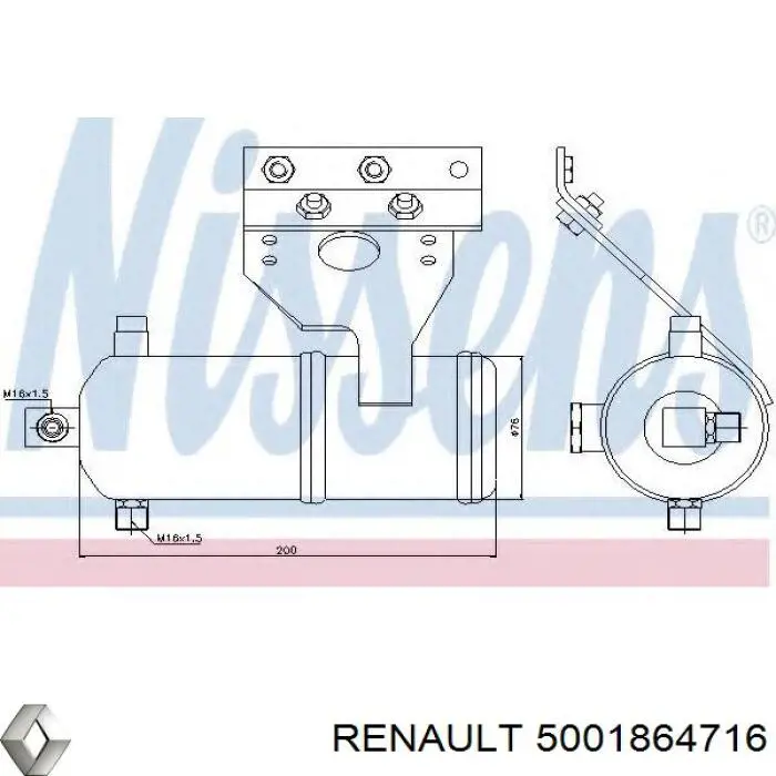 Купить 5001864716 Renault (RVI) Осушитель кондиционера