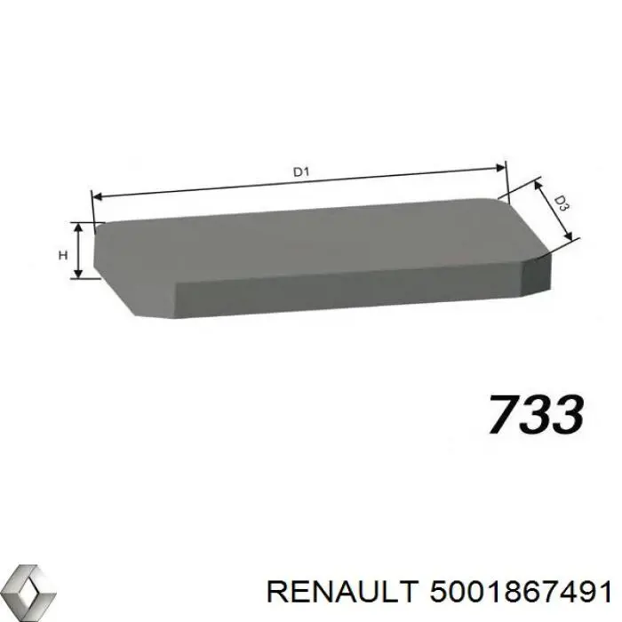 5001867491 Renault (RVI) Внутрисалонный фильтр