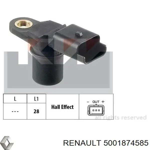 Junta, sensor de posicion cigueñal 5001874585 Renault (RVI)