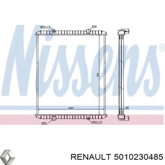 Купить 5010230485 Renault (RVI) Радиатор водяной