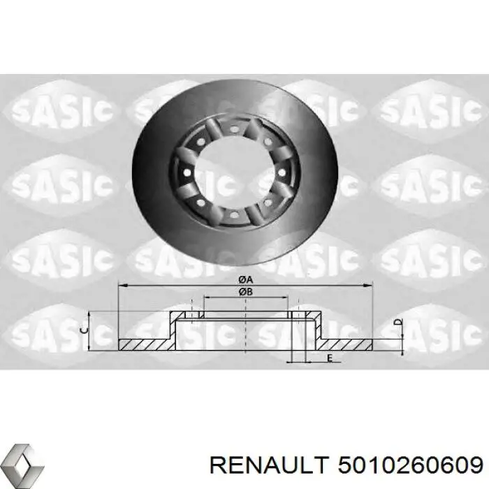 Задний тормозной диск Renault (RVI) 5010260609 цена, от 49.78 USD