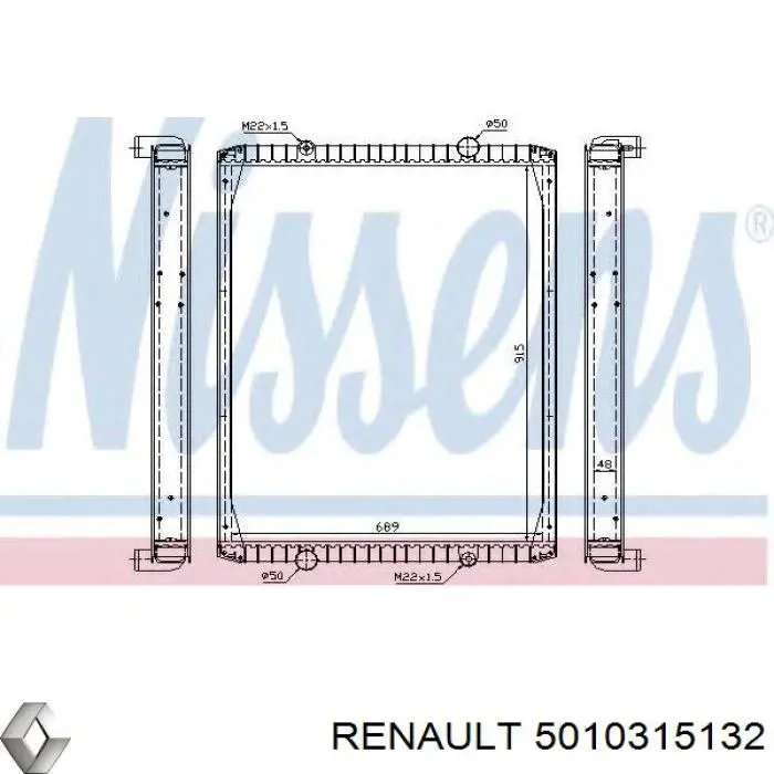 5010315132 Renault (RVI) Радиатор основной