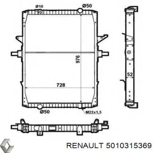 Радиатор 5010315369 Renault (RVI)