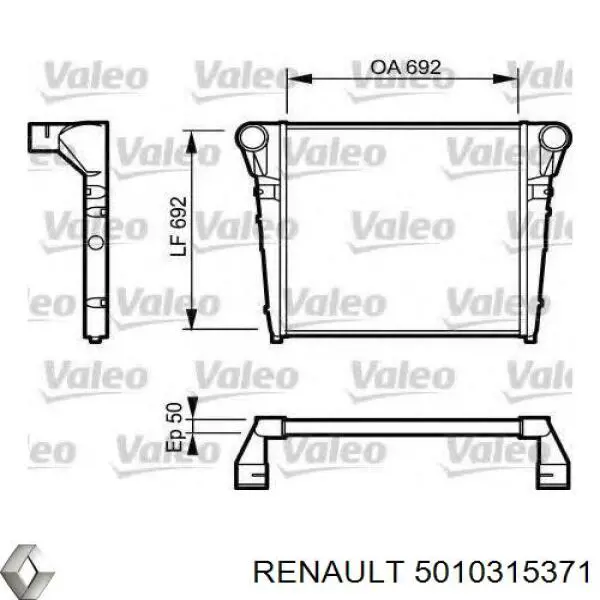 5010315371 Renault (RVI) Охладитель наддувочного воздуха