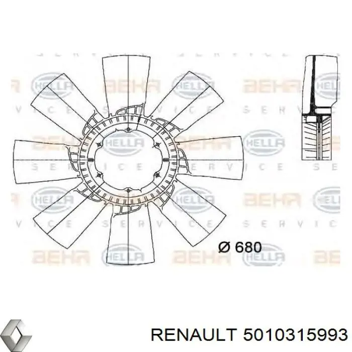 5010315993 Renault (RVI) Крыльчатка радиатора охлаждения