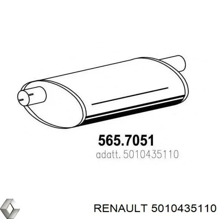 Глушитель задний 5010435110 Renault (RVI)