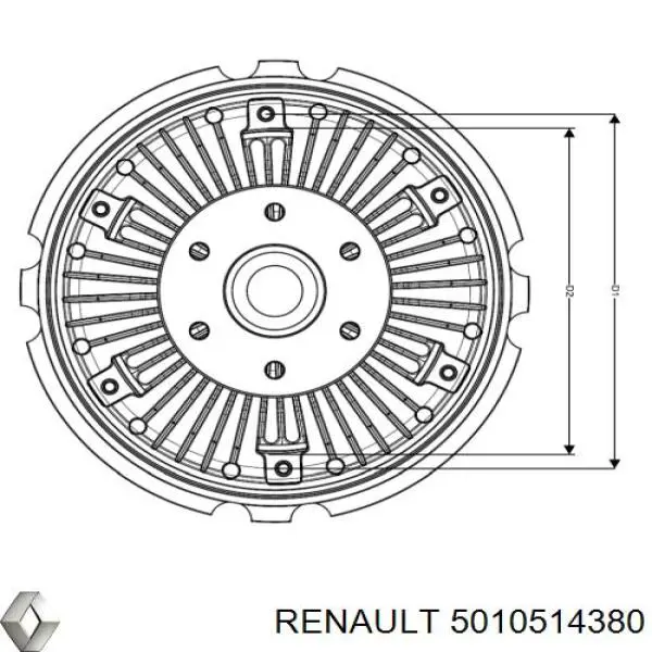 Вискомуфта (вязкостная муфта) вентилятора охлаждения Renault (RVI) 5010514380